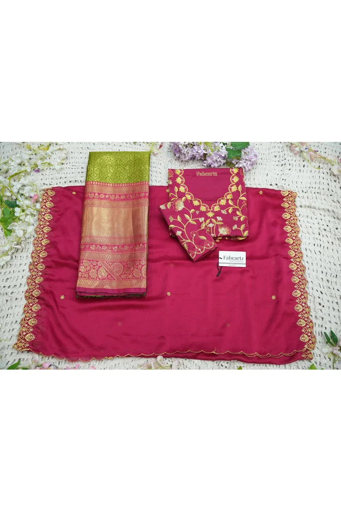 దక్షిణ భారత పండుగ సాంప్రదాయ హాఫ్ చీర (ఛవి) 