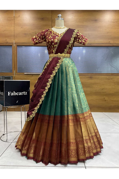 దక్షిణ భారత పండుగ సాంప్రదాయ హాఫ్ చీర (ఛవి) 