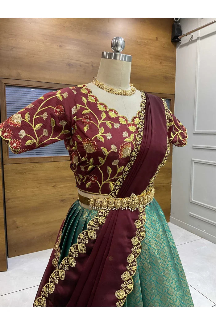 దక్షిణ భారత పండుగ సాంప్రదాయ హాఫ్ చీర (ఛవి) 