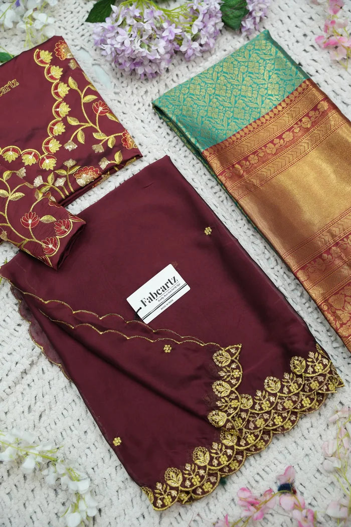 దక్షిణ భారత పండుగ సాంప్రదాయ హాఫ్ చీర (ఛవి) 