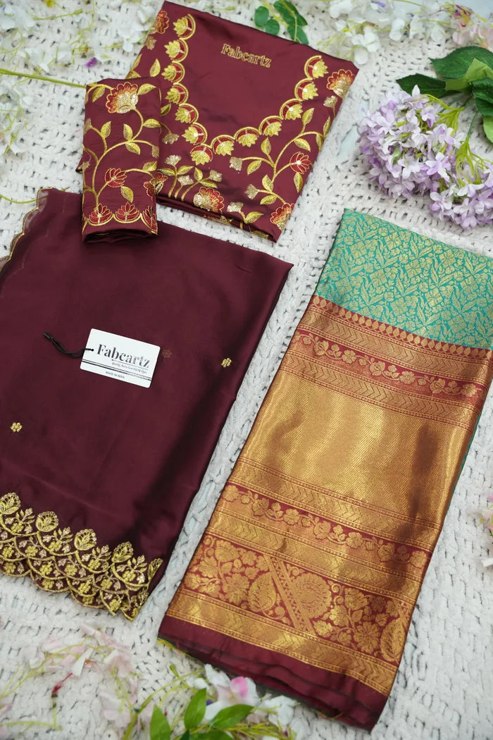 దక్షిణ భారత పండుగ సాంప్రదాయ హాఫ్ చీర (ఛవి) 