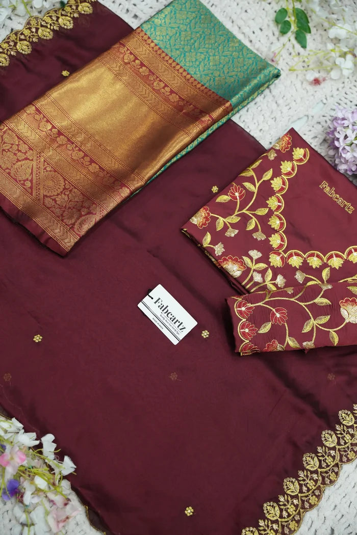 దక్షిణ భారత పండుగ సాంప్రదాయ హాఫ్ చీర (ఛవి) 