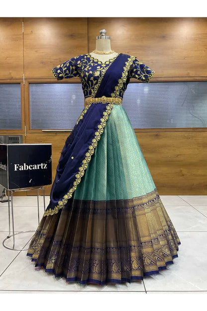 దక్షిణ భారత పండుగ సాంప్రదాయ హాఫ్ చీర (ఛవి) 