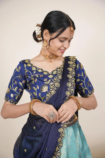 దక్షిణ భారత పండుగ సాంప్రదాయ హాఫ్ చీర (ఛవి) 