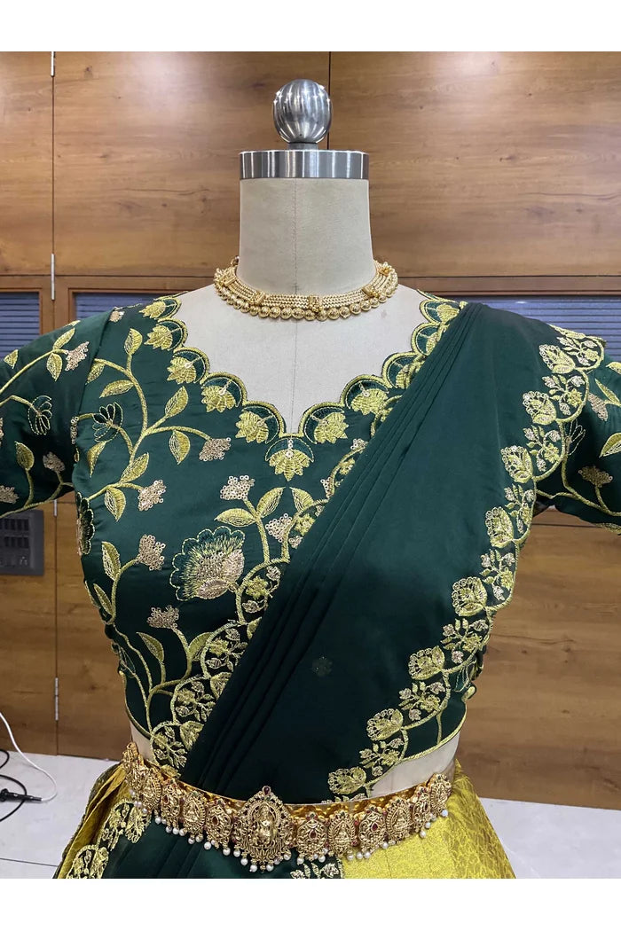 దక్షిణ భారత పండుగ సాంప్రదాయ హాఫ్ చీర (ఛవి) 