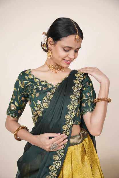 దక్షిణ భారత పండుగ సాంప్రదాయ హాఫ్ చీర (ఛవి) 