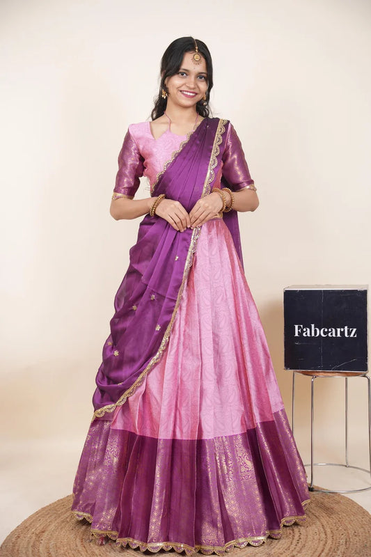 దక్షిణ భారత పండుగ సాంప్రదాయ హాఫ్ చీర (ఛవి) 