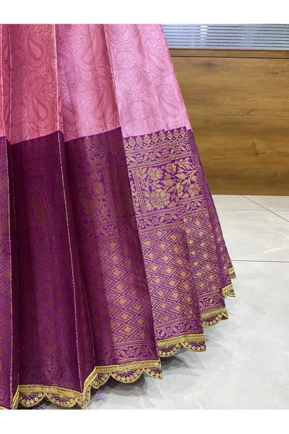 Revati Women's Woven Design zari work Half Saree with Blouse and Dupatta