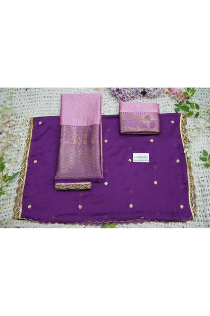 Revati Women's Woven Design zari work Half Saree with Blouse and Dupatta