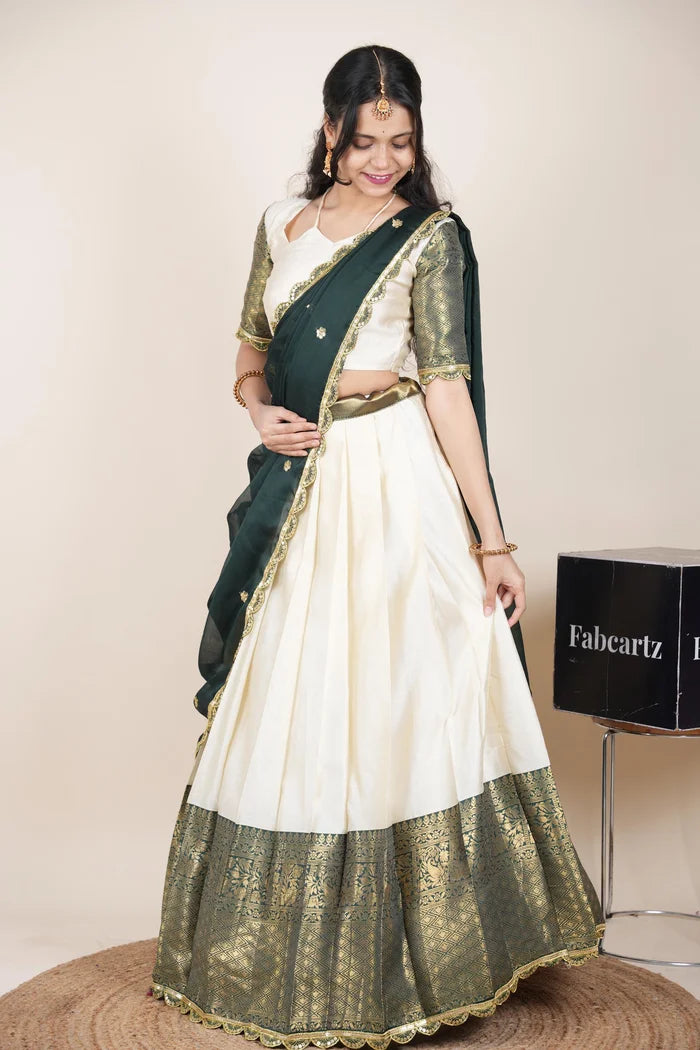 దక్షిణ భారత పండుగ సాంప్రదాయ హాఫ్ చీర (ఛవి) 