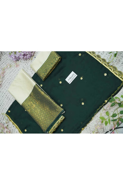 Revati Women's Woven Design zari work Half Saree with Blouse and Dupatta