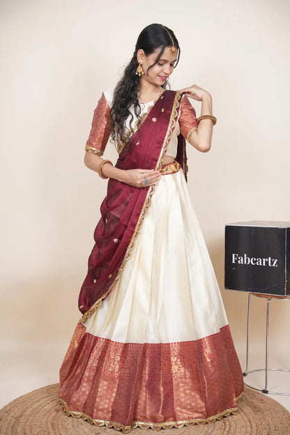 దక్షిణ భారత పండుగ సాంప్రదాయ హాఫ్ చీర (ఛవి) 