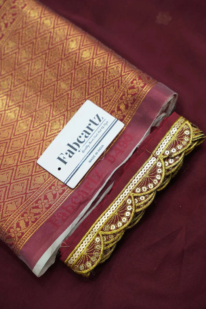 Revati Women's Woven Design zari work Half Saree with Blouse and Dupatta