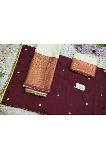 Revati Women's Woven Design zari work Half Saree with Blouse and Dupatta