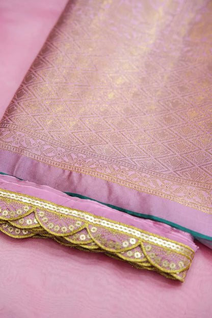 Revati Women's Woven Design zari work Half Saree with Blouse and Dupatta