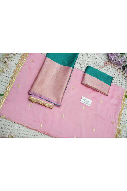 Revati Women's Woven Design zari work Half Saree with Blouse and Dupatta