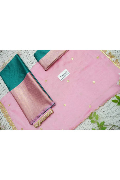 Revati Women's Woven Design zari work Half Saree with Blouse and Dupatta