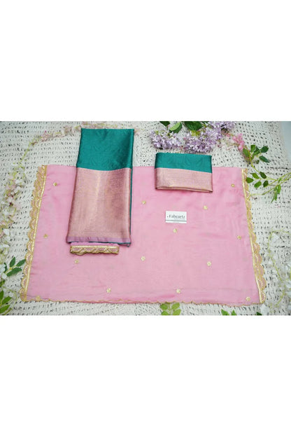 Revati Women's Woven Design zari work Half Saree with Blouse and Dupatta