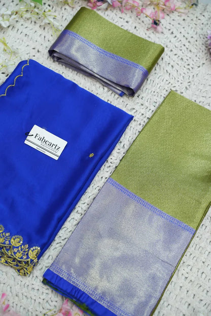 South Indian Festival Traditional Half Saree with Embroidered Blouse & Dupatta (Kanika)