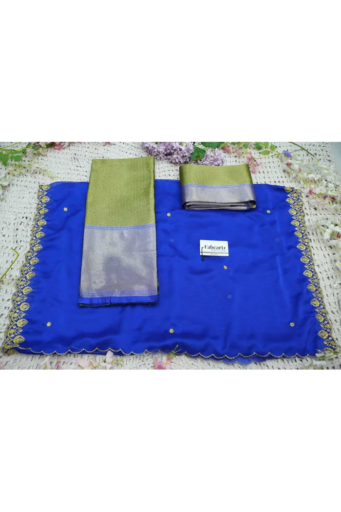 South Indian Festival Traditional Half Saree with Embroidered Blouse & Dupatta (Kanika)