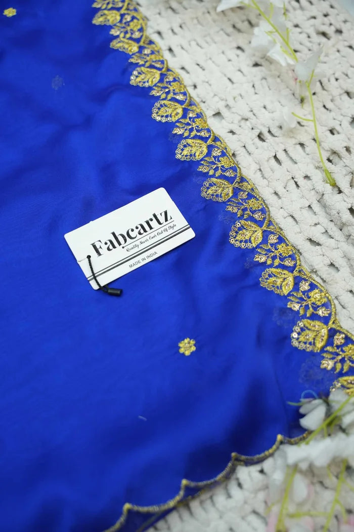 South Indian Festival Traditional Half Saree with Embroidered Blouse & Dupatta (Kanika)