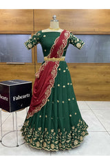 Aayra South Indian Festival Traditional Rangoli Crushed Lehenga Choli