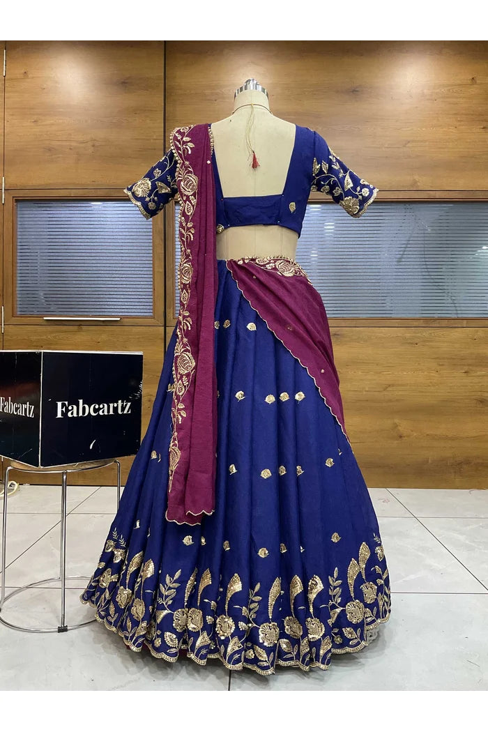 Aayra South Indian Festival Traditional Rangoli Crushed Lehenga Choli
