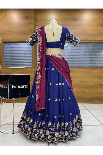 Aayra South Indian Festival Traditional Rangoli Crushed Lehenga Choli