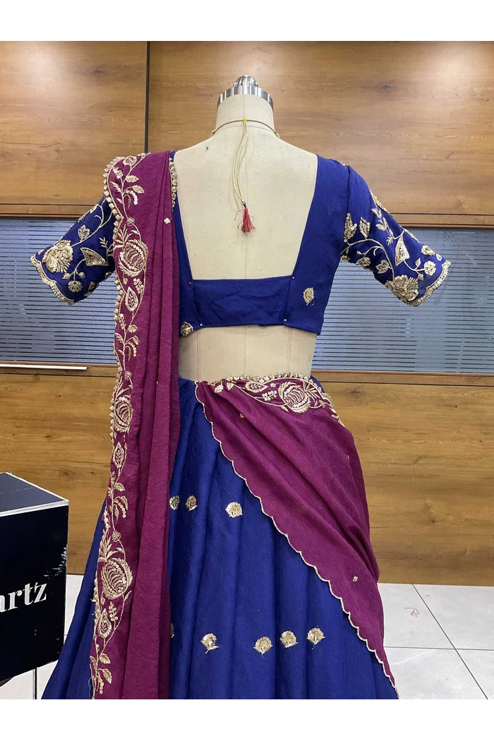 Aayra South Indian Festival Traditional Rangoli Crushed Lehenga Choli