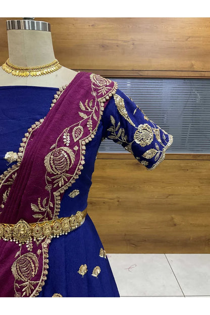 Aayra South Indian Festival Traditional Rangoli Crushed Lehenga Choli