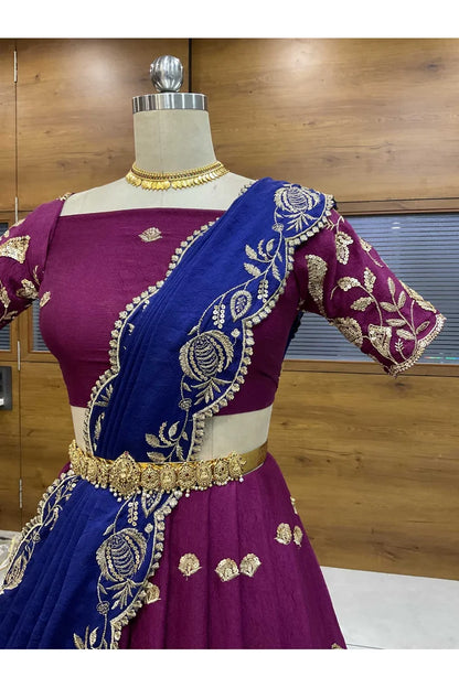 Aayra South Indian Festival Traditional Rangoli Crushed Lehenga Choli