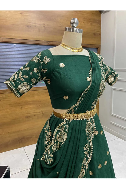 Aayra South Indian Festival Traditional Rangoli Crushed Lehenga Choli