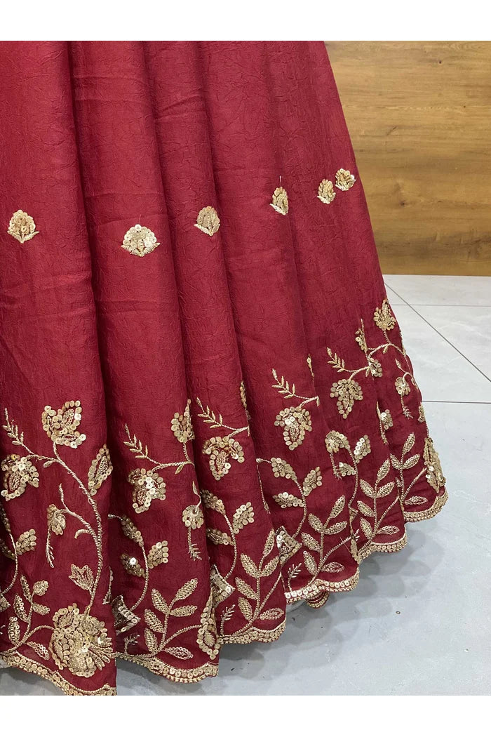 Aayra South Indian Festival Traditional Rangoli Crushed Lehenga Choli