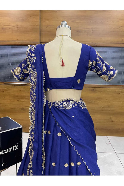 Aayra South Indian Festival Traditional Rangoli Crushed Lehenga Choli