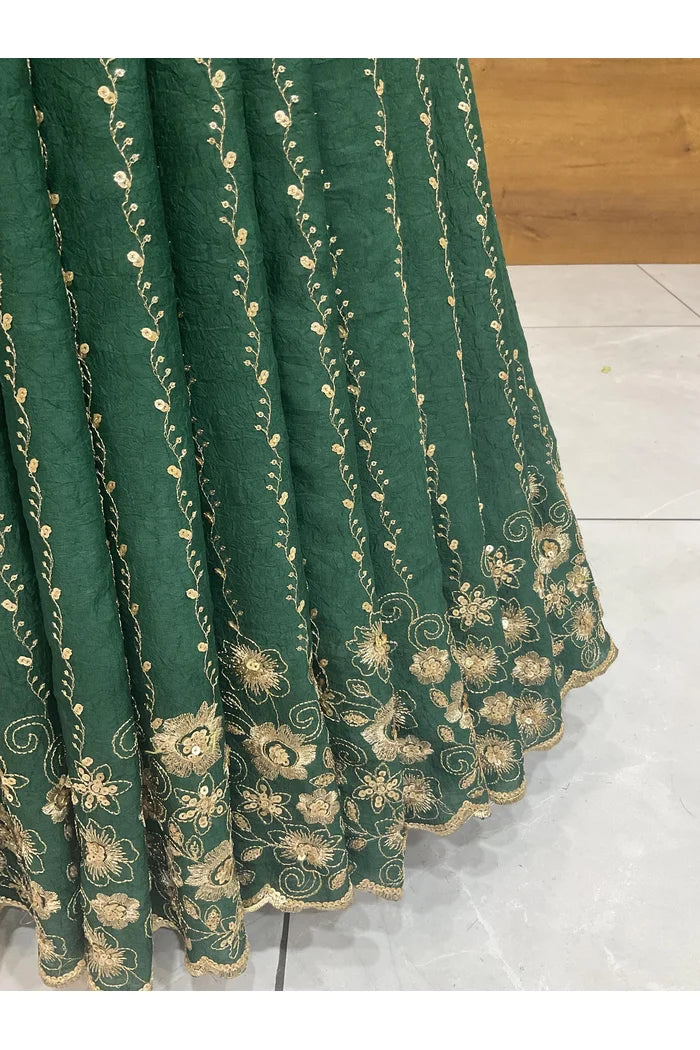 Veona South Indian Festival Traditional Rangoli Crushed Lehenga Choli