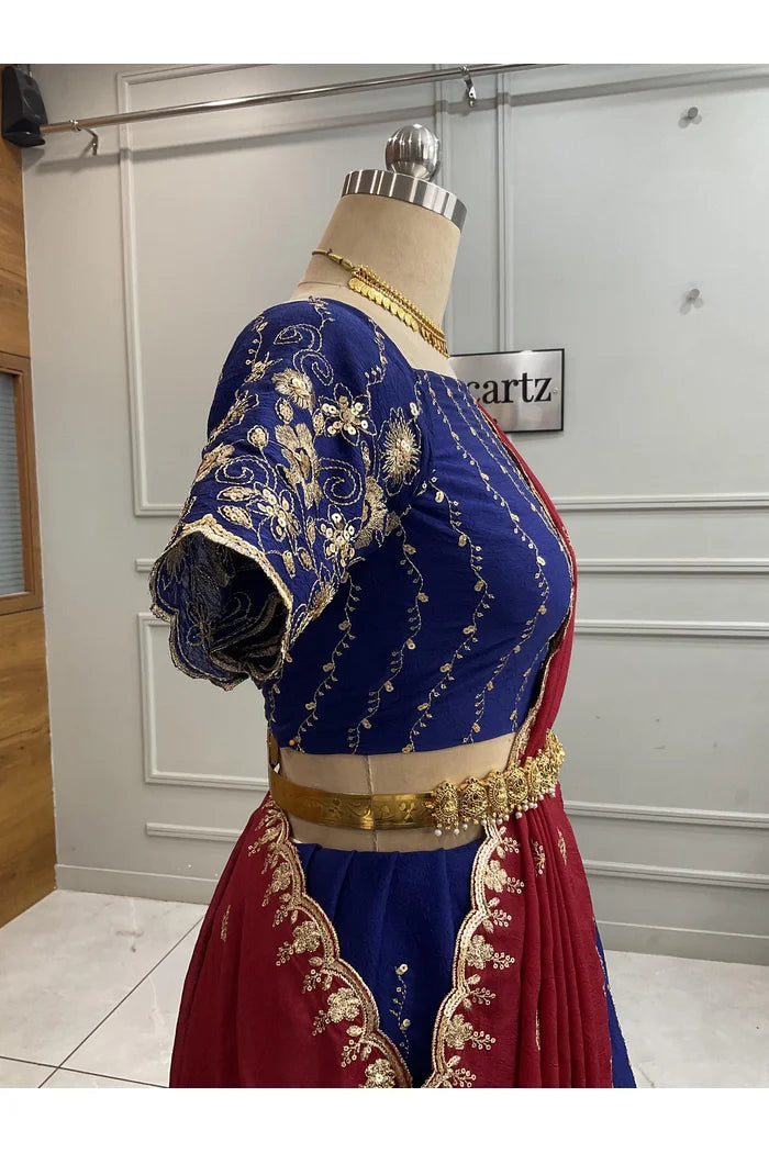 Veona South Indian Festival Traditional Rangoli Crushed Lehenga Choli