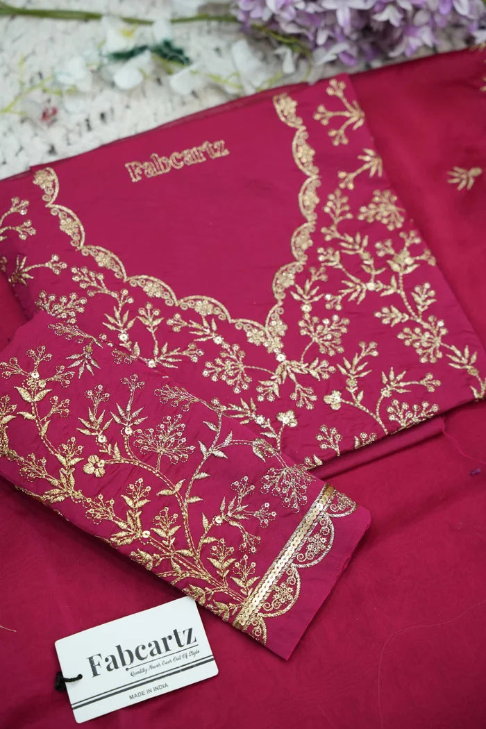 Beautiful South Indian Style Unstitch Half Saree with Embroidery Blouse and Dupatta for Women | Rashmika