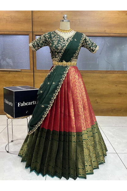 దక్షిణ భారత పండుగ సాంప్రదాయ హాఫ్ చీర (ఛవి) 