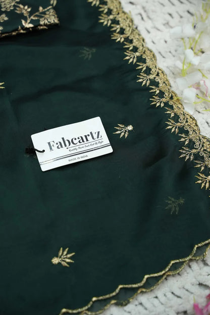 Beautiful South Indian Style Unstitch Half Saree with Embroidery Blouse and Dupatta for Women | Rashmika