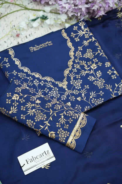 Beautiful South Indian Style Unstitch Half Saree with Embroidery Blouse and Dupatta for Women | Rashmika