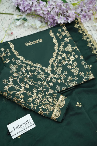 Beautiful South Indian Style Unstitch Half Saree with Embroidery Blouse and Dupatta for Women | Rashmika
