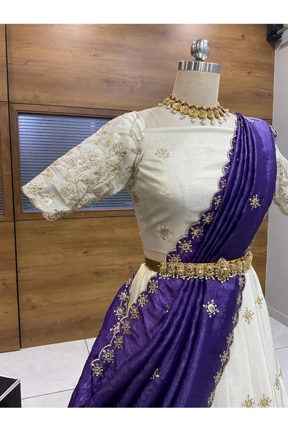 దక్షిణ భారత పండుగ సాంప్రదాయ హాఫ్ చీర (ఛవి) 