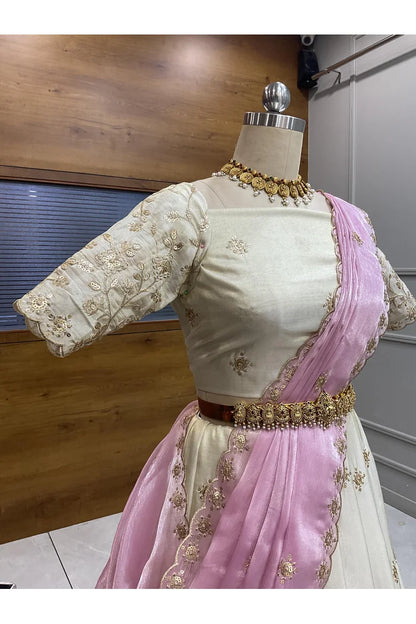 దక్షిణ భారత పండుగ సాంప్రదాయ హాఫ్ చీర (ఛవి) 