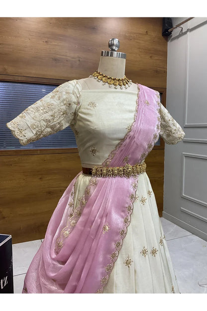 దక్షిణ భారత పండుగ సాంప్రదాయ హాఫ్ చీర (ఛవి) 