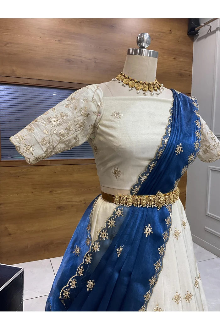 దక్షిణ భారత పండుగ సాంప్రదాయ హాఫ్ చీర (ఛవి) 