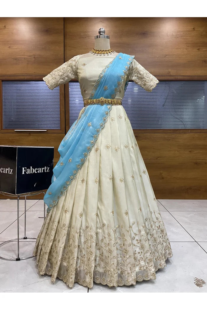 దక్షిణ భారత పండుగ సాంప్రదాయ హాఫ్ చీర (ఛవి) 