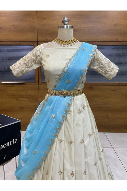 దక్షిణ భారత పండుగ సాంప్రదాయ హాఫ్ చీర (ఛవి) 