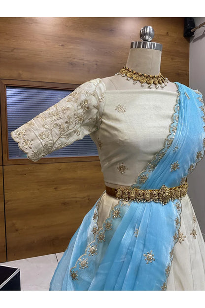 దక్షిణ భారత పండుగ సాంప్రదాయ హాఫ్ చీర (ఛవి) 