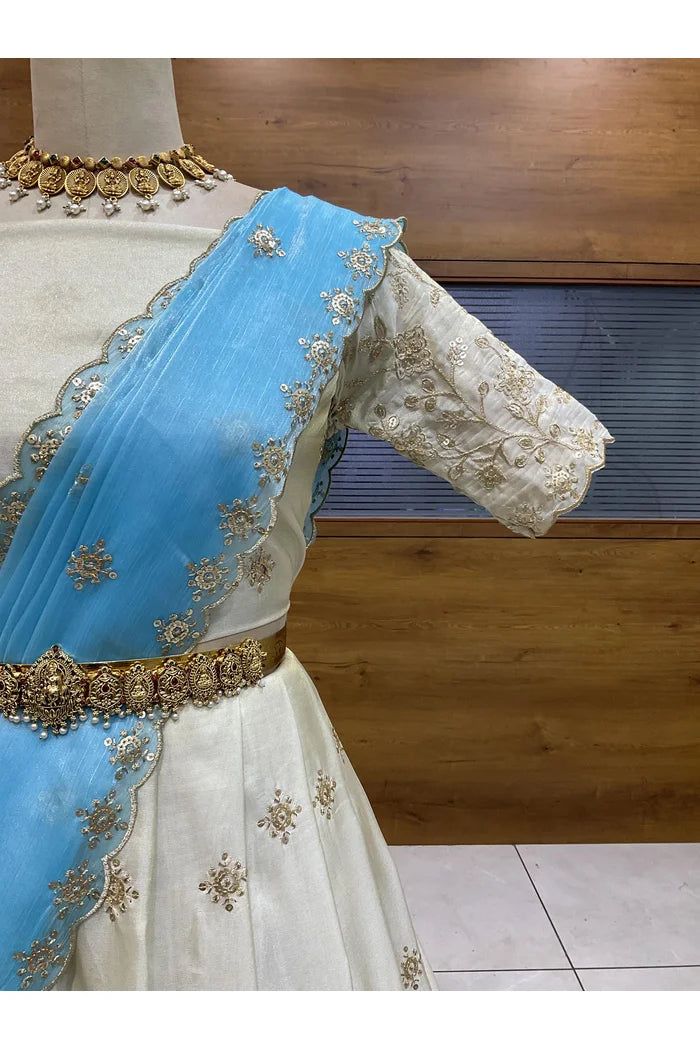 దక్షిణ భారత పండుగ సాంప్రదాయ హాఫ్ చీర (ఛవి) 