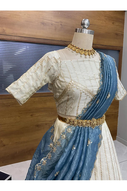 దక్షిణ భారత పండుగ సాంప్రదాయ హాఫ్ చీర (ఛవి) 